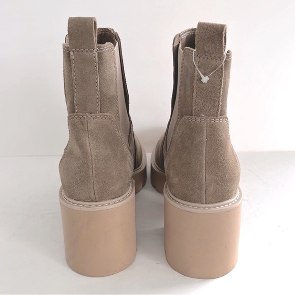 DOLCE VITA Women Leather Suede Lug Chunky Block Heel Platform Ankle Boots Size 9 - Picture 7 of 7